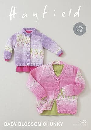 Hayfield Baby Blossom Chunky - 4677 Cardigans Knitting Pattern