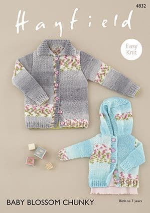 Hayfield Baby Blossom Chunky - 4832 Jacket Knitting Pattern