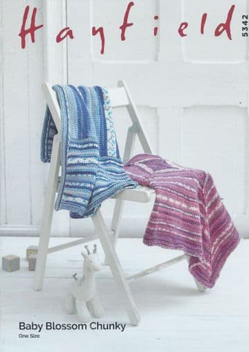 Hayfield Baby Blossom Chunky - 5342 Blanket Knitting Pattern