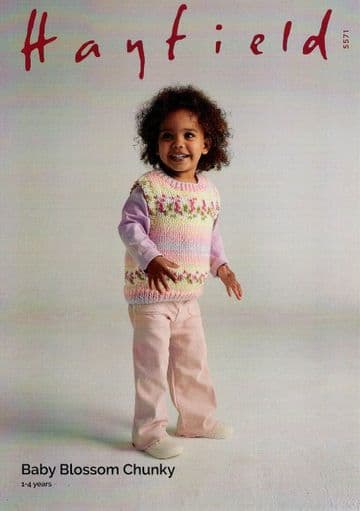 Hayfield Baby Blossom Chunky - 5571 Vest Top Knitting Pattern