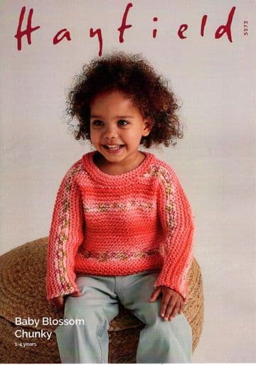 Hayfield Baby Blossom Chunky - 5573 Sweater Knitting Pattern