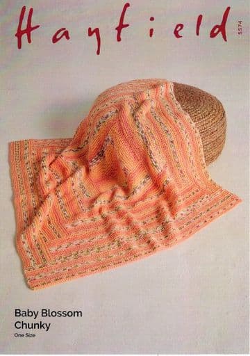 Hayfield Baby Blossom Chunky - 5574 Blanket Knitting Pattern