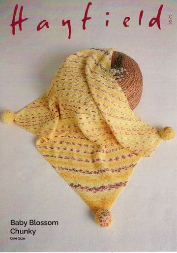Hayfield Baby Blossom Chunky - 5575 Blanket Knitting Pattern