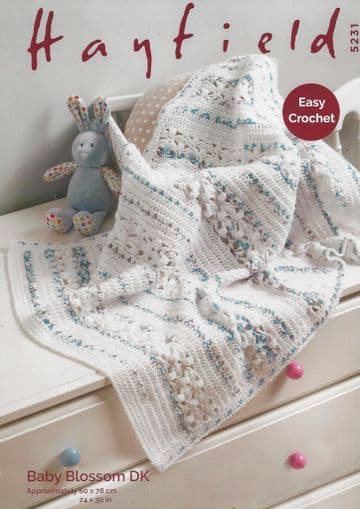Hayfield Baby Blossom Double Knit - 5231 Blanket Crochet Pattern