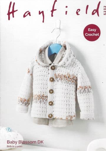 Hayfield Baby Blossom Double Knit - 5232 Jacket Crochet Pattern