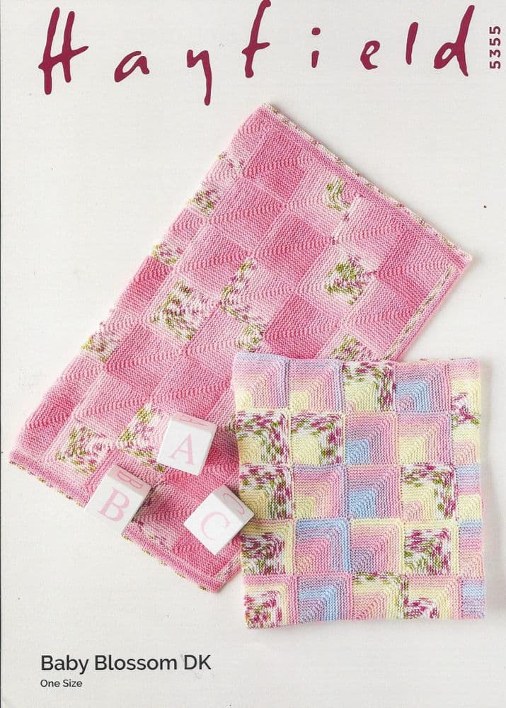 Hayfield Baby Blossom Double Knit 5355 Blanket Knitting Pattern