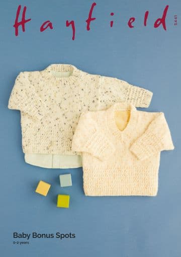 Hayfield Baby Bonus Spots DK Knitting Pattern - 5441 Sweaters