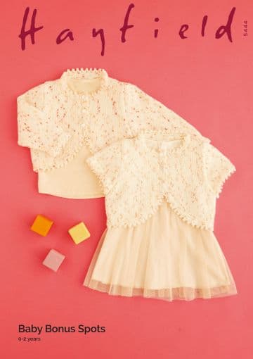 Hayfield Baby Bonus Spots DK Knitting Pattern - 5444 Boleros