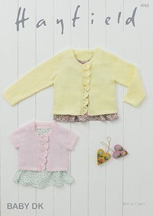 Hayfield Baby DK - 4762 Cardigans Knitting Pattern
