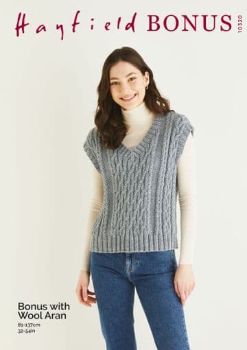 Hayfield Bonus Aran - 10320 Tabbard Knitting Pattern