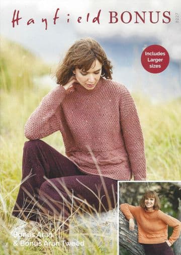 Hayfield Bonus Aran - 8227 Sweater Knittng Pattern