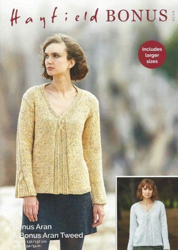 Hayfield Bonus Aran - 8234 Sweater Knitting Pattern