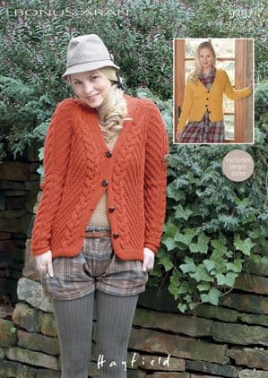 Hayfield Bonus Aran - 9797 Cardigans Knitting Pattern