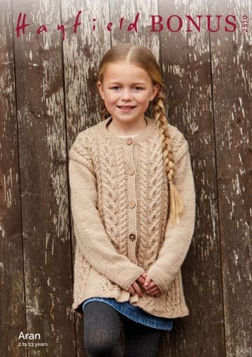 Hayfield Bonus Aran Knitting Pattern - 2510 Cardigan