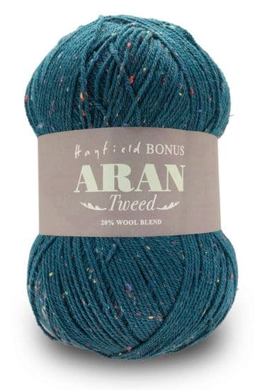 Hayfield Bonus Aran Tweed with Wool 400g - 637 Teal Tweed