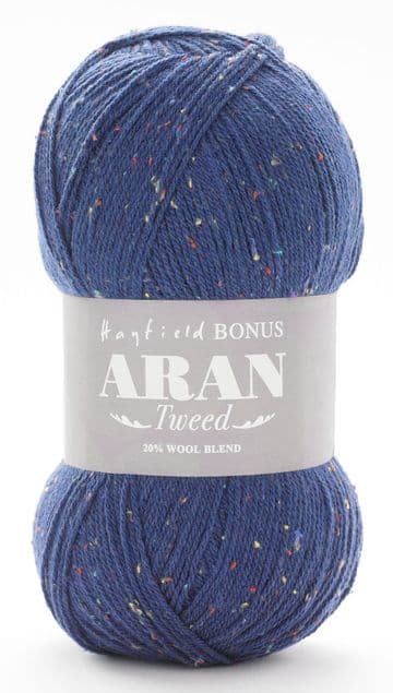 Hayfield Bonus Aran Tweed with Wool 400g - 732 Colour Pop Blue