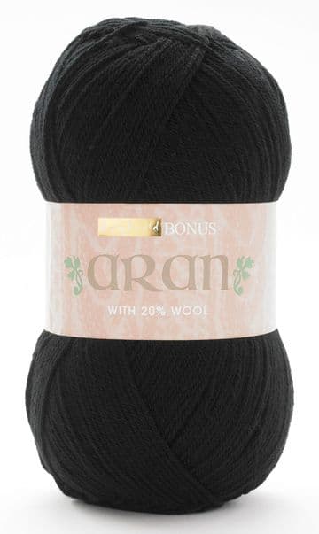 Hayfield Bonus Aran with Wool 400g - 965 Black