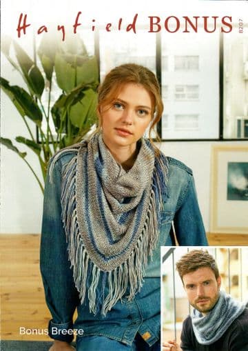 Hayfield Bonus Breeze DK Knitting Pattern - 8207 Scarf & Snood