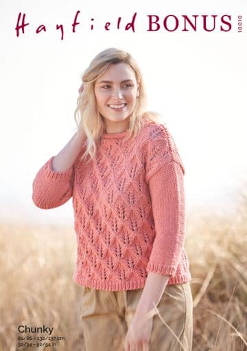 Hayfield Bonus Chunky Knitting Pattern - 10010 Sweater