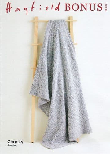 Hayfield Bonus Chunky Knitting Pattern - 10227 Blanket