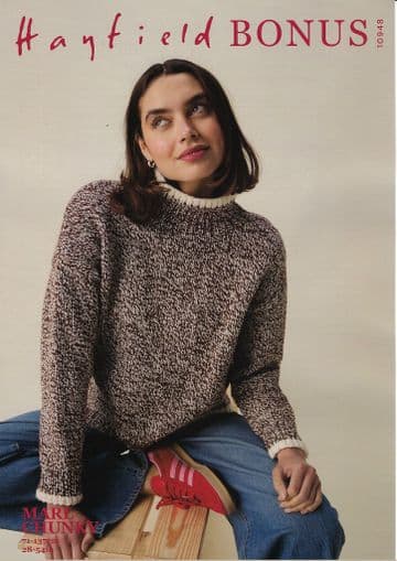 Hayfield Bonus Chunky Knitting Pattern - 10948 Ladies Sweater