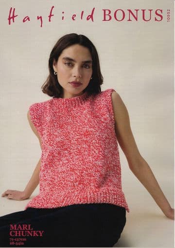 Hayfield Bonus Chunky Knitting Pattern - 10952 Ladies Sleeveless Tops