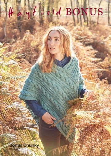 Hayfield Bonus Chunky Knitting Pattern - 8292 Poncho