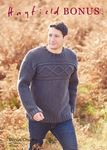 Hayfield Bonus Chunky Knitting Pattern - 8293 Men's Sweater