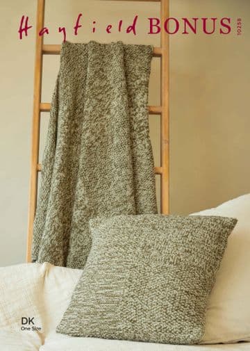 Hayfield Bonus DK - 10258 Blanket & Cushion Knitting Pattern