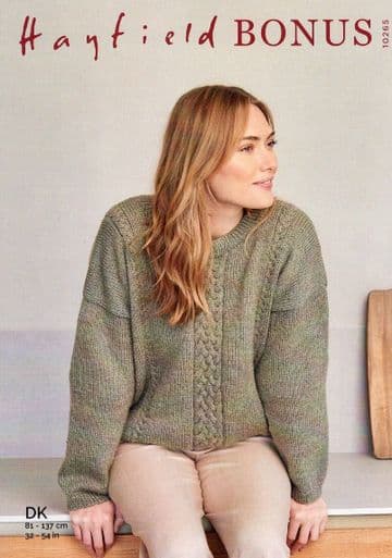 Hayfield Bonus DK - 10265 Sweater Knitting Pattern