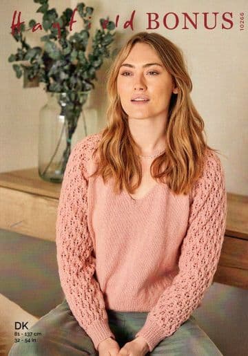 Hayfield Bonus DK - 10266 Sweater Knitting Pattern