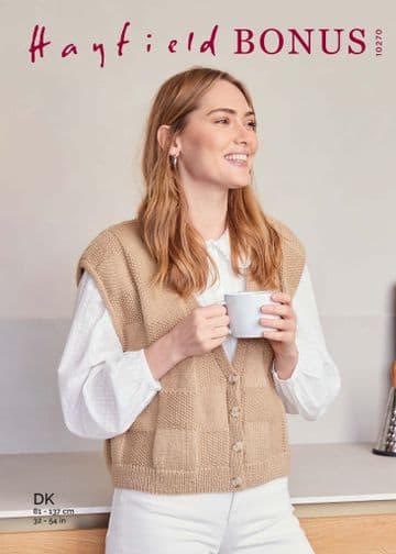 Hayfield Bonus DK - 10270 Waistcoat Knitting Pattern