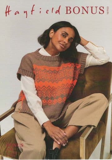 Hayfield Bonus DK -10753 Ladies Tank Top Knitting Pattern