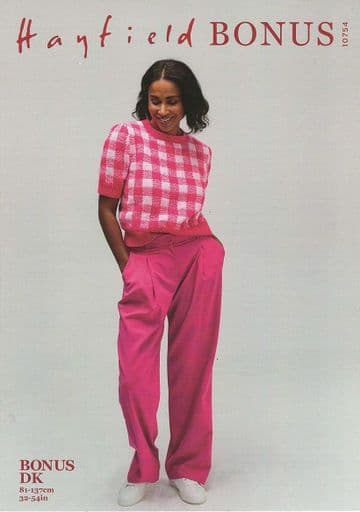 Hayfield Bonus DK -10754 Ladies Sweater Knitting Pattern