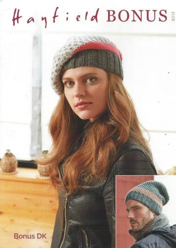 Hayfield Bonus DK - 8213 Hats Knitting Pattern
