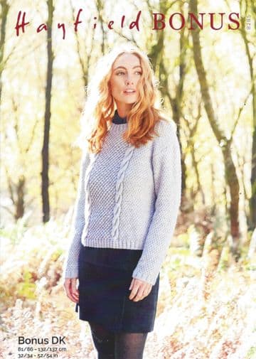 Hayfield Bonus DK - 8285 Sweater Knitting Pattern