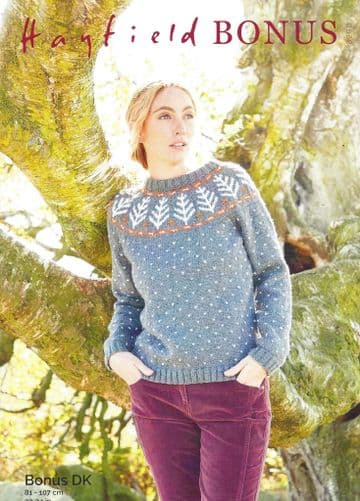 Hayfield Bonus DK - 8290 Sweater Knitting Pattern