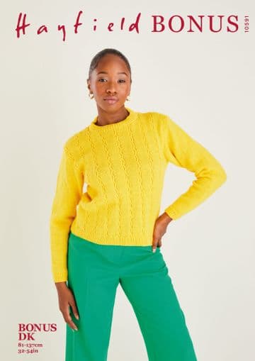 Hayfield Bonus DK Knitting Pattern - 10591 Sweater