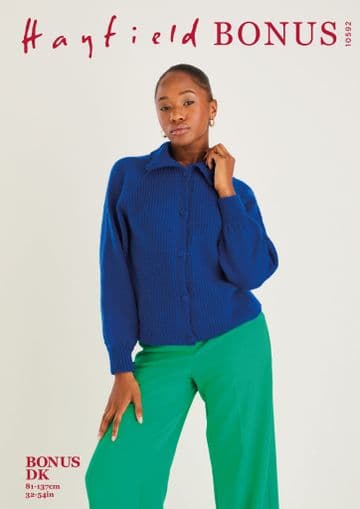 Hayfield Bonus DK Knitting Pattern - 10592 Cardigan