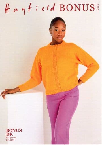 Hayfield Bonus DK Knitting Pattern - 10595 Cardigan
