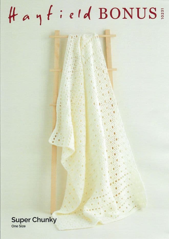 Hayfield Bonus Super Chunky Crochet Pattern - 10231 Blanket
