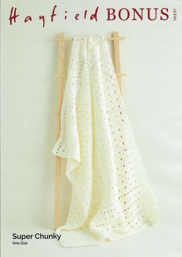 Hayfield Bonus Super Chunky Crochet Pattern - 10231 Blanket