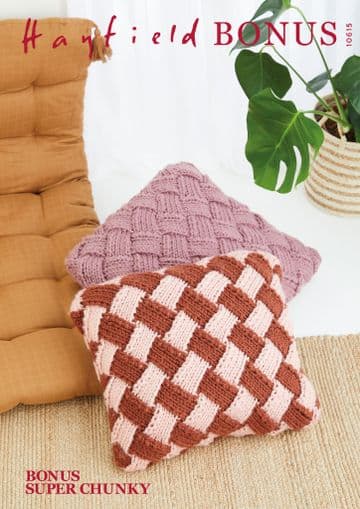 Hayfield Bonus Super Chunky Knitting Pattern - 10615 Cushion Cover