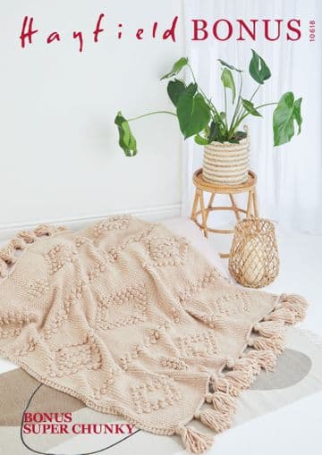 Hayfield Bonus Super Chunky Knitting Pattern - 10618 Blanket