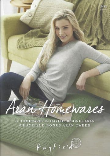 Hayfield Book 504 - Aran Homewares - Hayfield Bonus Aran/Aran Tweed 400g