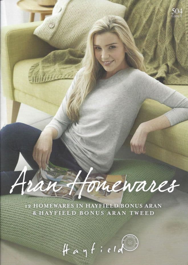 Hayfield Book 504 - Aran Homewares - Hayfield Bonus Aran/Aran Tweed 400g
