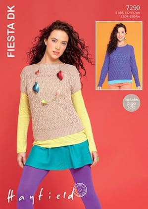 Hayfield Fiesta DK - 7290 Top and Sweater Knitting Pattern