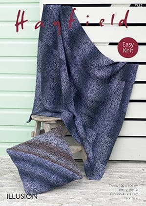 Hayfield Illusion DK - 7932 Throw & Cushion Knitting Pattern