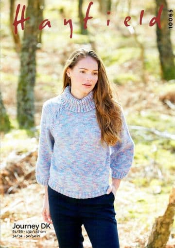 Hayfield Journey DK Knitting Pattern - 10065 Sweater