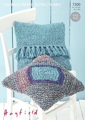 Hayfield Ripple Super Chunky - 7200 Cushions Knitting Pattern